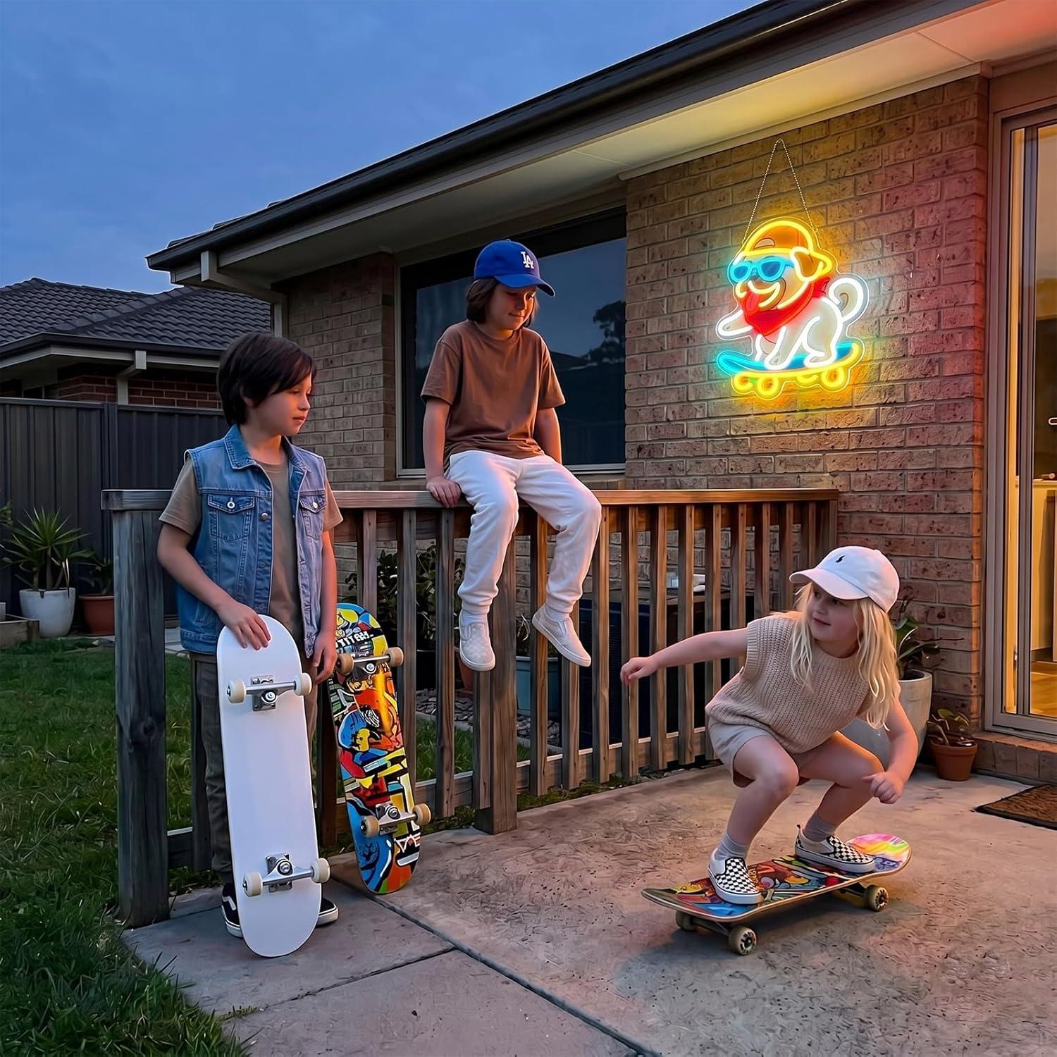 Skateboarding Dog Neon Sign Hi - Skateboard recension och pris