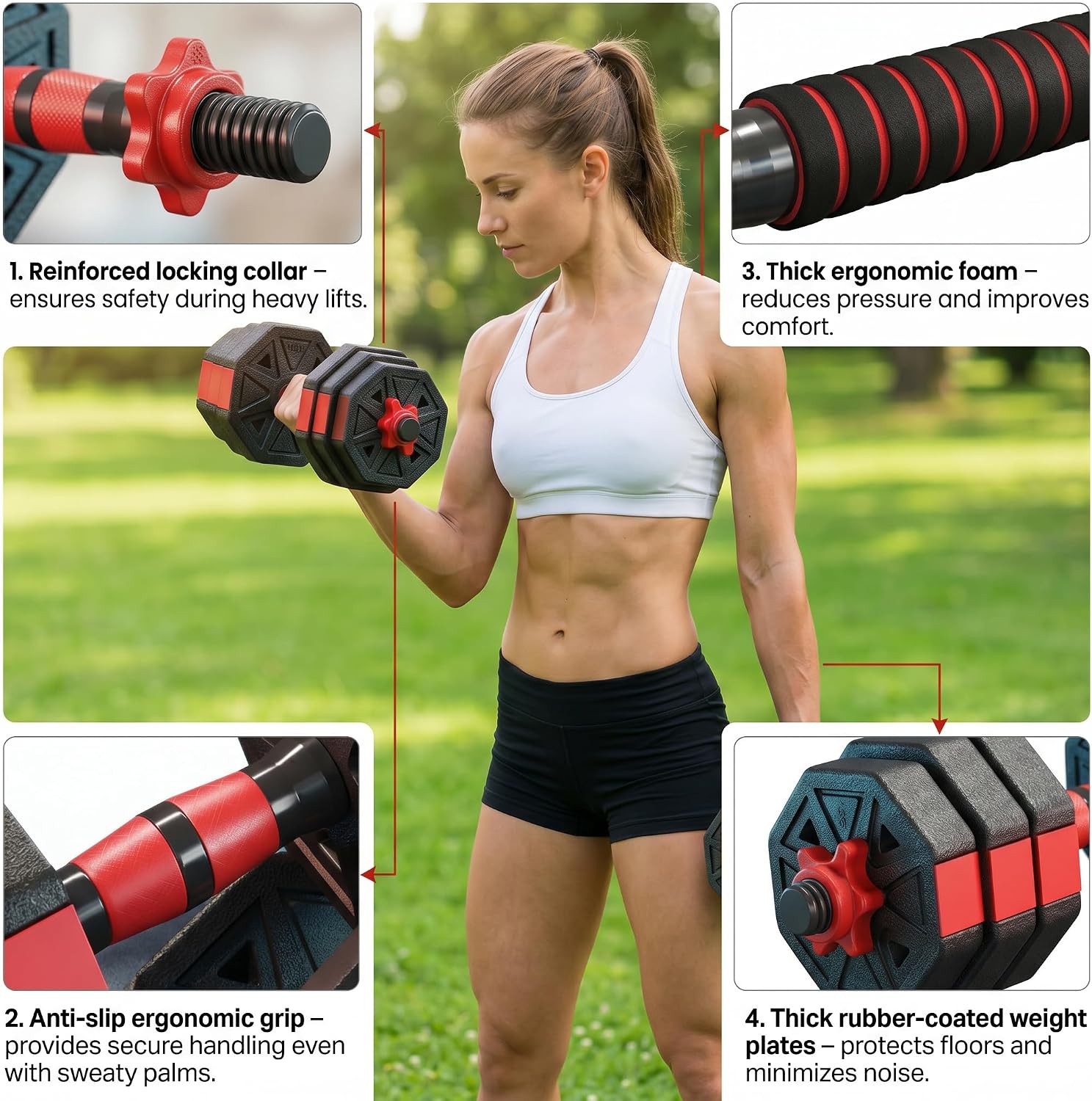 6-in-1 Adjustable Dumbbell & B - Dumbbell Set recension och pris